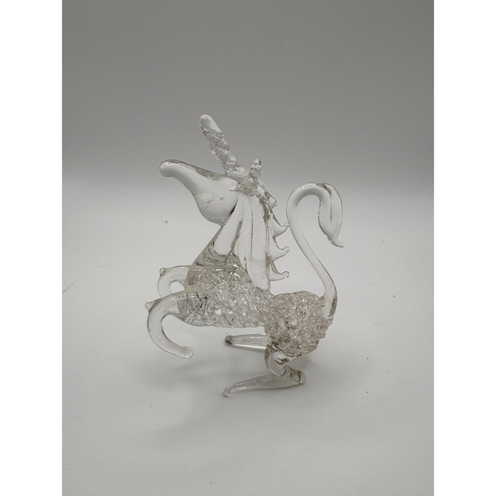 Clear Blown Glass‎ Unicorn Figurine
